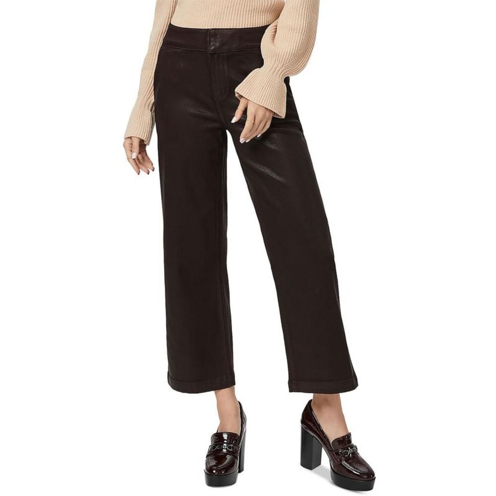 Paige Womens Nellie Brown Coated Trouser Denim Ankle Jeans NWT